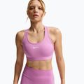 Sutien de antrenament Nike Swoosh Medium Support light magenta/white