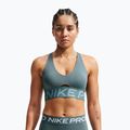 Sutien de antrenament Nike Pro Sculpt Medium Support mineral slate/denim turquoise/white