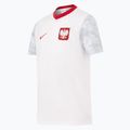 Tricou de fotbal pentru copii Nike Dri-Fit Poland Home 2026 white/field silver