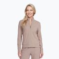 Bluză pentru femei SKECHERS GO Luxe Rib Everyday Full Zip taupe/brown