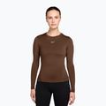Longsleeve de antrenament pentru femei Nike One Fitted cacao wow/white