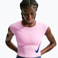 Tricou de alergare pentru femei Nike Tempo Swoosh Run Dri-Fit pink rise/pink rise/old royal