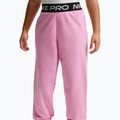Pantaloni pentru copii Nike Pro Fleece pink rise/pink rise/black/white 3