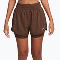 Pantaloni scurți pentru femei Nike One Dri-Fit High-Waisted 3" 2In1 cacao wow/white
