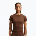Tricou de antrenament pentru femei Nike Pro Seamless Dri-Fit SS cacao wow