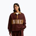 Bluză pentru femei Nike Studio Fleece Medium Weight mystic dates/light british tan/sail
