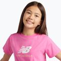 Tricou pentru copii New Balance Jersey Stacked Logo Tee pink satin 5