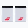 Manșete pentru încheietură Babolat Logo Jumbo Wristband 2 buc. white/strike red