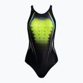Costum de baie o piesă pentru femei arena One Placed Print One Piece negru și galben 001191