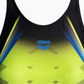 Costum de baie o piesă pentru femei arena One Placed Print One Piece negru și galben 001191 3