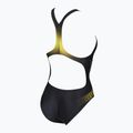 Costum de baie o piesă pentru femei arena One Placed Print One Piece negru și galben 001191 5