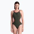 Costum de baie dintr-o singură piesă pentru femei arena One Double Cross Back One Piece dark sage/black/fluo red 4