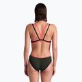 Costum de baie dintr-o singură piesă pentru femei arena One Double Cross Back One Piece dark sage/black/fluo red 6