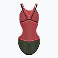 Costum de baie dintr-o singură piesă pentru femei arena One Double Cross Back One Piece dark sage/black/fluo red 2