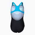Costum de baie o piesă pentru copii arena Multi Pixels New Swim Pro Back negru/turcoaz 2
