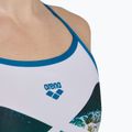 Costum de baie o piesă pentru femei arena Planet Super Fly Back alb multi/albastru cosmo 5