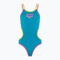Costum de baie dintr-o singură piesă pentru femei arena One Double Cross Back One Piece turquoise/fluo pink/soft green