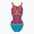 Costum de baie dintr-o singură piesă pentru femei arena One Double Cross Back One Piece turquoise/fluo pink/soft green 2