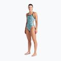 Costum de înot dintr-o piesă pentru femei arena Escape Challenge Back black/water blue multi 2