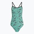 Costum de înot dintr-o piesă pentru femei arena Escape Challenge Back black/water blue multi