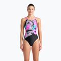 Costum de înot dintr-o piesă pentru femei arena Imaginary Swim Pro Back black/shocking pink/multi 5