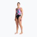 Costum de înot dintr-o piesă pentru femei arena Imaginary Swim Pro Back black/shocking pink/multi 6