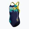 Costum de înot dintr-o piesă pentru copii arena Light Tricks Swim Pro Back navy/soft green/multi 3