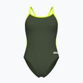 Costum de înot dintr-o piesă pentru femei arena Lace Back Solid dark sage/artic lime
