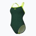 Costum de baie dintr-o piesă pentru femei arena Monogram Challenge Back dark sage multi/artic lime 4