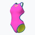 Costum de baie întreg pentru femei arena One Biglogo One Piece shocking pink/blue river 4
