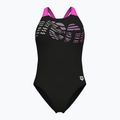 Costum de baie întreg pentru femei arena Flowing V Back black/shocking pink