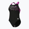 Costum de baie întreg pentru femei arena Flowing V Back black/shocking pink 4