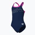 Costum de baie întreg pentru femei arena Logo Swim Pro navy/shocking pink 4