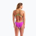 Costum de baie întreg pentru femei Arena Lace Back Solid very fuchsia/team green 7