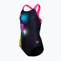 Costum de baie întreg pentru copii arena Dots Swim Pro Back black multi/black/shocking pink 3