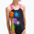 Costum de baie întreg pentru copii arena Dots Swim Pro Back black multi/black/shocking pink 8