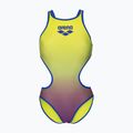 Costum de baie întreg pentru femei arena One Shaded Print Tech One Back artic lime violetta multi/neon blue