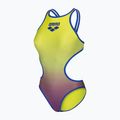 Costum de baie întreg pentru femei arena One Shaded Print Tech One Back artic lime violetta multi/neon blue 3