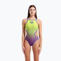 Costum de baie întreg pentru femei arena One Shaded Print Tech One Back artic lime violetta multi/neon blue 5