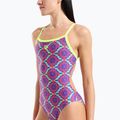 Costum de baie întreg pentru femei arena Floral Challange Back violet multi/artic lime 4