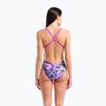 Costum de baie întreg pentru femei arena Earth View Xcriss Cross pink multi/very fuchsia 3