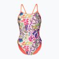 Costum de baie întreg pentru femei arena Painting Lace Back multi/bright coral