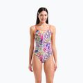 Costum de baie întreg pentru femei arena Painting Lace Back multi/bright coral 5