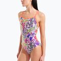Costum de baie întreg pentru femei arena Painting Lace Back multi/bright coral 8