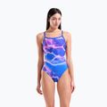 Costum de baie întreg pentru femei arena Earth Challange Back neon blue multi/neon blue/neon blue