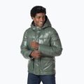Bărbați Rossignol Shiny Hoodie Parka jachetă cu glugă în jos verde de abanos pentru bărbați