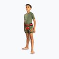 Pantaloni scuți de antrenament pentru copii Venum Inferno Kids Muay Thai army green/orange 2