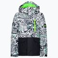 Jachetă de snowboard pentru copii Quiksilver Mission Printed Block, negru, EQBTJ03147