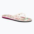 Papuci pentru femei  ROXY Portofino III white/crazy pink print