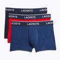 Boxeri Lacoste 5H3389 W64 3 perechi albastru marin/roșu metilenă 11